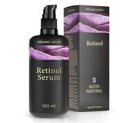 Retinol Serum Visage Bio 100ml, avec Niacinamide + Acide Hyaluronique + Aloe Vera pour un Effet Anti Rides Puissant Immediat pour le Soir - Soins pour Peaux Sensibles par Satin Naturel