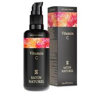 Satin Naturel Sérum Éclat à la Vitamine C 100 ml | Soin Visage à la Vitamine C, Acide Hyaluronique & Aloe Vera Bio, Contre Cernes & Taches Pigmentaires, Cosmétique Végane