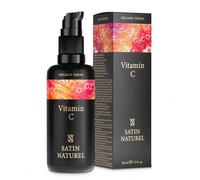 Serum Vitamine C Bio 50ml, Anti Taches Brunes Visage pour une Peau Hydratée et Unifée Vitamine C Serum Visage Repulpant, Antioxydant avec Acide Hyaluronique, Soins pour le Visage par Satin Naturel