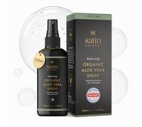 Satin Naturel Spray d’Aloe Vera Bio 200 ml | 100% Végan avec Acide Hyaluronique & Panthénol, Hydratation Visage & Corps, Soin Après-Soleil