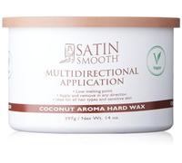 Satin Smooth Cire dure parfumée à la noix de coco, cire d'application multidirectionnelle, formule végétalienne pour tous les types de cheveux, cire sans bandes pour peaux sensibles, 14 oz, lot de 1