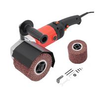Satineuse électrique, ponceuse à brosse multifonction avec 2 rouleaux, ponceuse à 6 vitesses (600-3000 tr/min), pour métal, bois, carrelage de sol, marbre, rouge