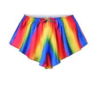 Satini Culotte Évasée Femme Satin Jambes Larges, Arc en Ciel, M