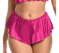 Satini Culotte Évasée Femme Satin Jambes Larges, Rose Vif, S
