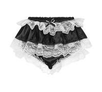Satini Culotte Jupette Satin Dentelle Sissy, Noir, M