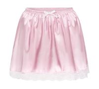 Satini Froufrou Dentelle efféminé A Volants Soyeuse Satin Slip Complet Jupon Jupe Dolly (Rose Clair, L)