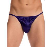 Satini Hommes Culotte de Culotte de Bikini Tanga sous-vêtements Satin (Violet Vif, XXL)