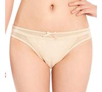 Satini Lingerie Bikini Nylon Mesh Tanga Culotte (Couleur Nue, M)