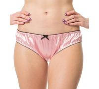 Satini Lingerie Femme Lingerie Satin Froufrous Culottes Slip (Rose Clair, M)