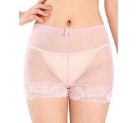 Satini Lingerie Nylon Voir à Travers Culotte French Knickers (Rose Clair XL)