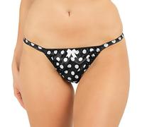 Satini Mesdames Belle Satin à Pois Culotte Bikini (Noir - Pois, XXL)