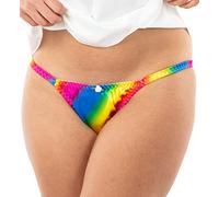 Satini Mesdames Belle Satin Culotte Bikini (Arc en Ciel, XXL)