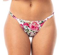 Satini Mesdames Belle Satin Culotte Bikini (Floral Rose Ivoire, S)
