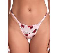 Satini Mesdames Belle Satin Culotte Bikini (Rose Clair - Roses Rouges, XXL)