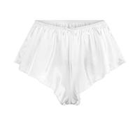 Satini Satin Culotte à Cannelures à la Française Jupe Shorts Culottes sous-vêtements (Blanc, L)