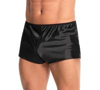 Satini Short en Satin de Soie pour Homme - sous-vêtements & Vêtements de Nuit, Taille Élastique, Confort Toute la Journée (Noir, XL)