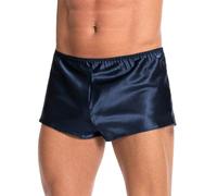 Satini Short en Satin de Soie pour Homme - sous-vêtements & Vêtements de Nuit, Taille Élastique, Confort Toute la Journée (Bleu Nuit, S)