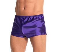 Satini Short en Satin de Soie pour Homme - sous-vêtements & Vêtements de Nuit, Taille Élastique, Confort Toute la Journée (Indigo, S)