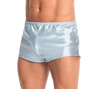 Satini Short en Satin de Soie pour Homme - sous-vêtements & Vêtements de Nuit, Taille Élastique, Confort Toute la Journée (Bleu bébé, S)