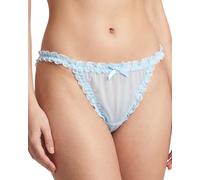Satini Transparente Dentelle froufroutante efféminé Tanga Caleçons Slips Bikini Culottes sous-vêtements (Bleu Clair, M)