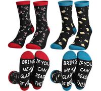 SATINIOR 2 Paires Chaussettes de Nouveauté If You Can Read This Bring Me Some Wine Chaussettes Rigolotes (Mignon)