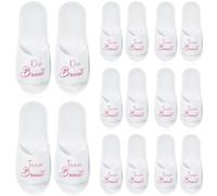 SATINIOR 8 Paires Pantoufles de Mariage pour Mariée et Équipe de Mariée Pantoufles de Spa Taille Unique Chaussons pour Mariée Demoiselles d'Honneur Accessoire de EVJF Fête Nuptiale(Paillettes Roses)