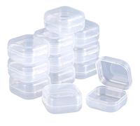 SATINIOR Boîte de Stockage de Perles en Plastique Transparent avec Couvercle à Charnière pour Perles et Plus (1.37 x 1.37 x 0.7 Pouces)