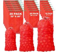 SATINIOR Lot de 60 sacs de rangement en maille pour oignons, légumes, oignons, légumes, fruits et légumes 81 x 50 cm, 61 x 35 cm, 45,7 x 28,9 cm