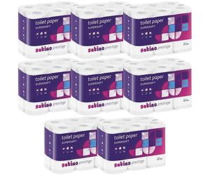 SATINO 061044 - Papier Toilette Prestige Supersoft - Écologique Ecolabel - Maxi Lot de 96 (8 x 12 x 200 feuilles)