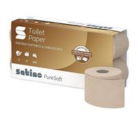 Satino PureSoft Papier toilette 2 plis - Extrêmement doux et extrêmement respectueux de l'environnement grâce au papier 100 % recyclé - Fabriqué en Allemagne - 100 % recyclable - Grand paquet de 64