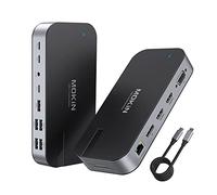 Sation d'accueil USB C Double HDMI, MOKiN Docking Station 16 en 1 Adaptateur avec Dual HDMI, DP, VGA, Port 5*USB, Ethernet gigabit, USB C Data, PD 100W, SD/TF, Audio, Dock pour MacBook Windows