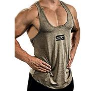 Satire Gym - Débardeur de Fitness Homme - T-Shirt sans Manches à séchage Rapide - Débardeur de Sport pour entraînement et Sport - débardeur de Musculation/Tank Top Homme pour la Gym (Kaki chiné, XL)