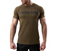 Satire Gym - T-Shirt de Sport en Coton pour Homme - Coupe ajustée et à séchage Rapide - T-Shirt de Sport pour Homme comme t-Shirt de Fitness et t-Shirt de Gym - (Vert, M)