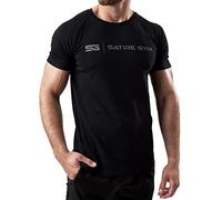 Satire Gym - T-Shirt de Sport en Coton pour Homme - Coupe ajustée et à séchage Rapide - T-Shirt de Sport pour Homme comme t-Shirt de Fitness et t-Shirt de Gym - (Noir, L)