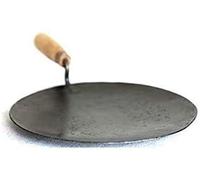 satisfactory nation Iron Tawa Cookware Roti Maker Machine à chapati en fer avec manche en bois 30,5cm
