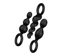 Satisfyer Set de plugs anaux Booty Call – 3 pièces, plug anal prostate noir, 13,5–14 cm
