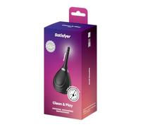 Satisfyer Clean & Play douche anale 180 ml | Valve anti-retour | Hygiène intime & soin anal | Tête de pulvérisation à plusieurs buses | Manche en silicone