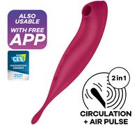 SATISFYER CONNECT - Application de Stimulateur et Vibrateur Twirling Pro+ Rouge