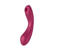 Satisfyer Vibromasseur Curvy Trinity 1 – Gode 3-en-1 pour point G & clitoris, étanche IPX7 – Rouge