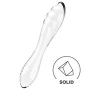 Satisfyer Dazzling Crystal 1 - godemichet double en verre - transparent