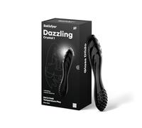 Satisfyer Vibrateur Dazz-Crystal 22 cm Verre borosilicaté ondulé Noir Stimulation point G 1 unité