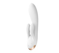 Satisfyer Double Flex - Vibromasseur à bras clitoridien contrôlé par application (blanc)