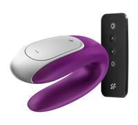 Satisfyer Double Fun - Vibromasseur pour couple contrôlé par application (violet)