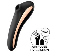 Satisfyer Dual Kiss - stimulateur vaginal et clitoridien rechargeable - noir