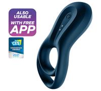 Satisfyer Epic Duo - anneau pénien vibrant connecté - silicone noir