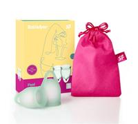 Satisfyer Feel Confident Coupe menstruelle 2 pièces | Cup menstruelle réutilisable & durable, 15 & 20 ml | Facile à nettoyer & confortable | Protection durable silicone médical: Vert