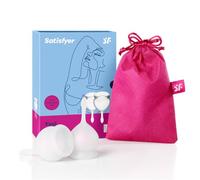 Satisfyer Feel Good Coupe menstruelle 2 pièces | Cup menstruelle réutilisable & durable, 15 & 20 ml | Facile à nettoyer & confortable | Protection durable silicone médical: Transparent