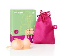 Satisfyer Feel Good Coupe Menstruelle 2 Pièces | Cup Menstruelle réutilisable & durable, 15 & 20 ml | Facile à nettoyer & confortable | Protection durable Silicone médical: Orange