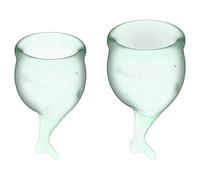Satisfyer Feel Secure Coupe Menstruelle 2 Pièces | Cup Menstruelle réutilisable & durable, 15 & 20 ml | Facile à nettoyer & confortable | Protection durable Silicone médical: Vert