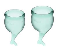 Satisfyer Coupe menstruelle Feel Secure – Silicone médical réutilisable 15 & 20 ml Vert (2 pièces)